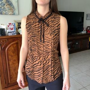 White House Black Market sleeveless tiger top size M